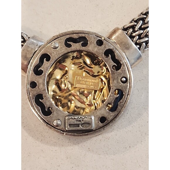 TAGLIAMONTE Cameo 14K Gold Enhancer Pendant 925 Menagatti Bezel Italy Necklace - Picture 7 of 8